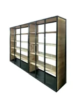 Biblioteca abierta metal madera
