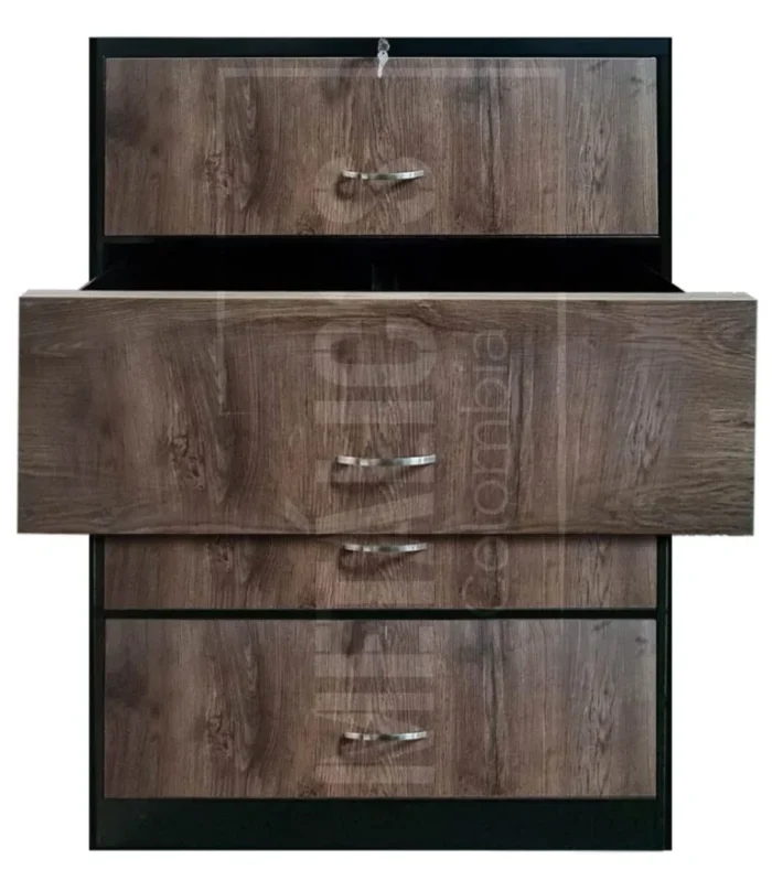 Archivador horizontal metal madera de 4 gavetas - Imagen 3